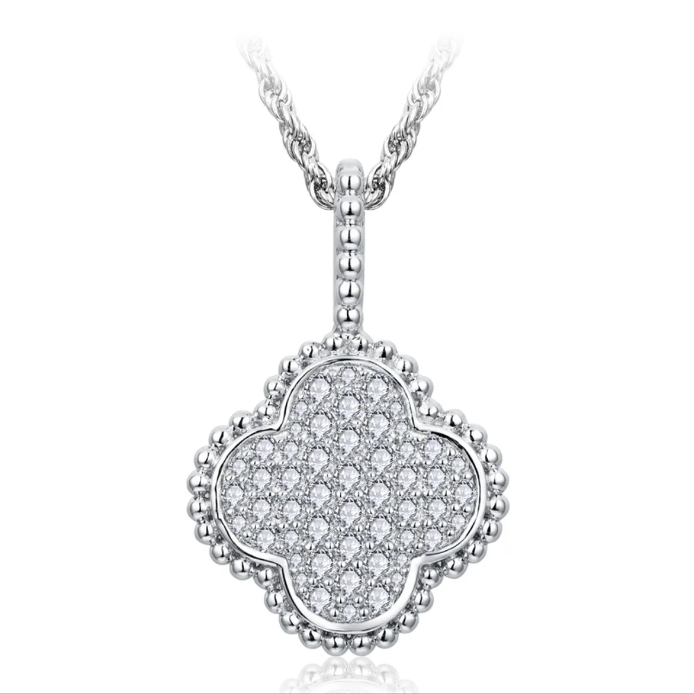 Sterling silver diamond necklace